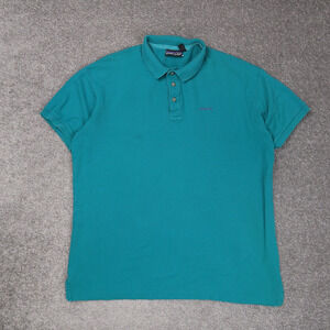 VTG Patagonia Logo Made in USA Large Blue Short Sleeve Collared Polo Shirt